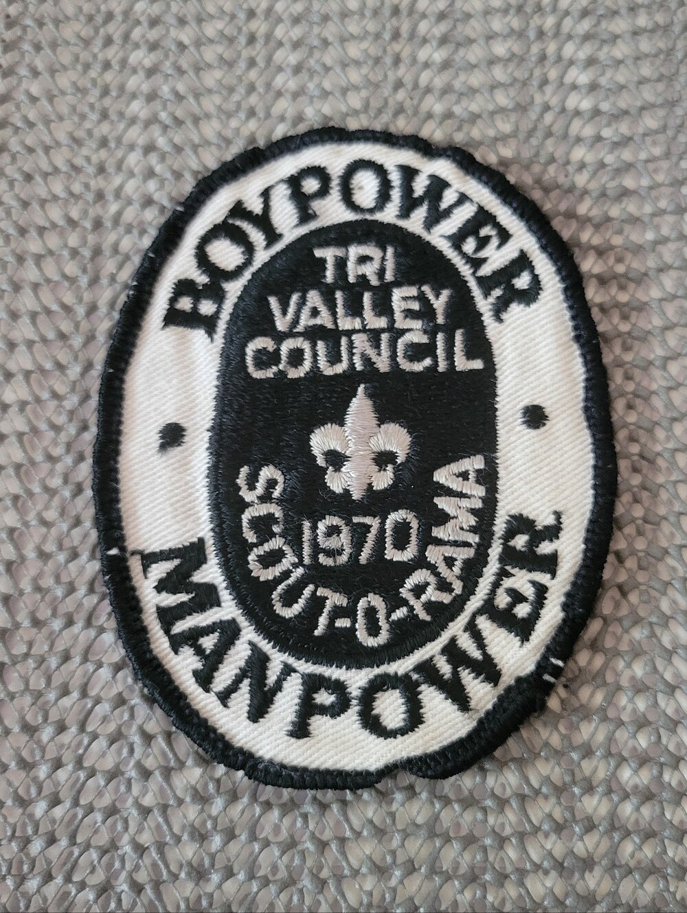 Vintage Boy Scout Boy Power Man Power Embroidered Oval Advertising Patch